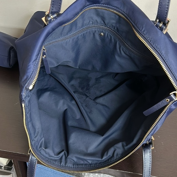 Kate Spade Watson Purse Lane Varsity Stripe Maya Bag Navy Blue AND Cosmetic Bag - Picture 12 of 16